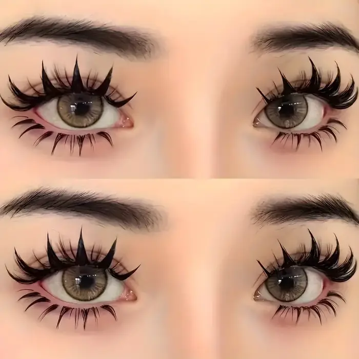 5 paires de faux cils de style manga dramatique – maquillage pour les yeux de poupée épaisse