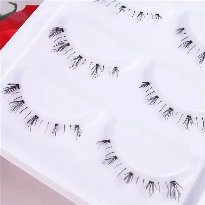 5 paires de cils inférieurs Pack 8 Styles différents sous les cils cils inférieurs doux 100% cils inférieurs à bande transparente faits à la main nouveau