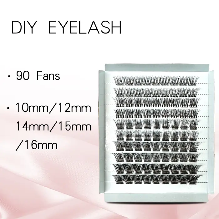 Faux-Cils en Faux Vison Naturels Réutilisables, Mélange de Cils Segmentés, Très Doux, Grande Boîte, Abordable GT, DIY