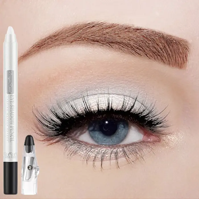 Bâton de crayon de fard à paupières nacré bleu métallisé, durable, imperméable, paillettes fumées, g
