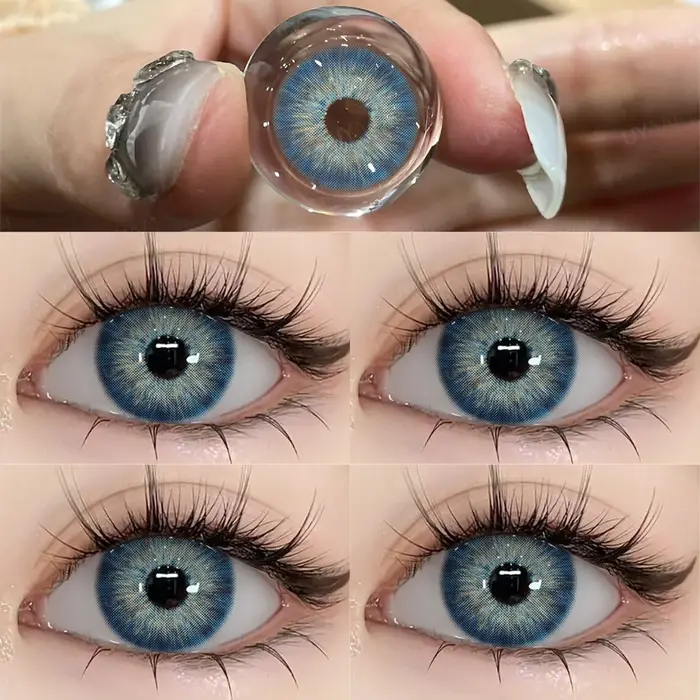 Bio-essense 2 pièces lentilles de Contact bleues pour les yeux