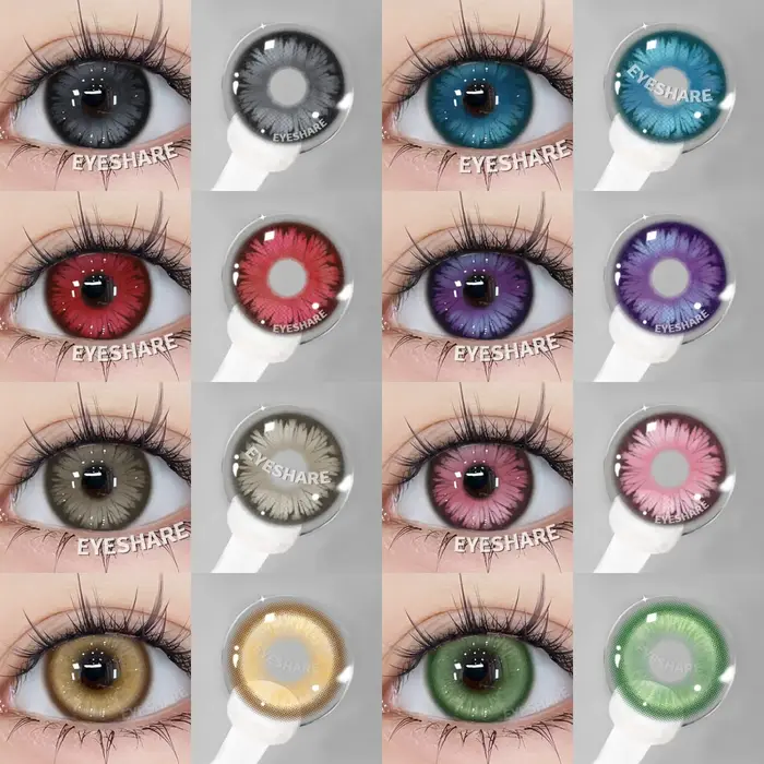 EYESHARE Anime lentilles de Contact colorées Cosplay yeux bleus