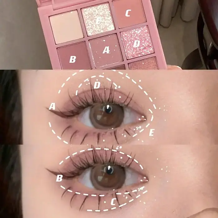 Palette de fards à paupières Rose 9 couleurs