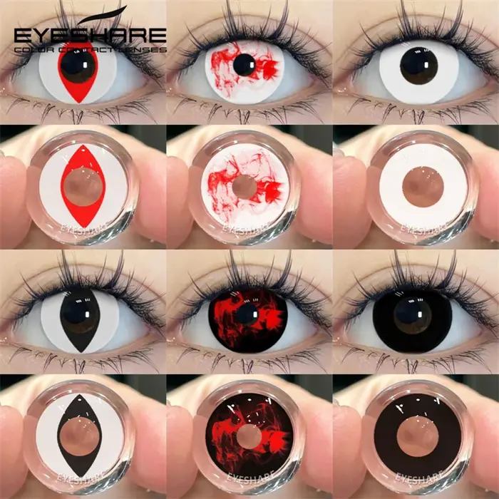 EYESHARE 1 paire de lentilles blanches Cosplay