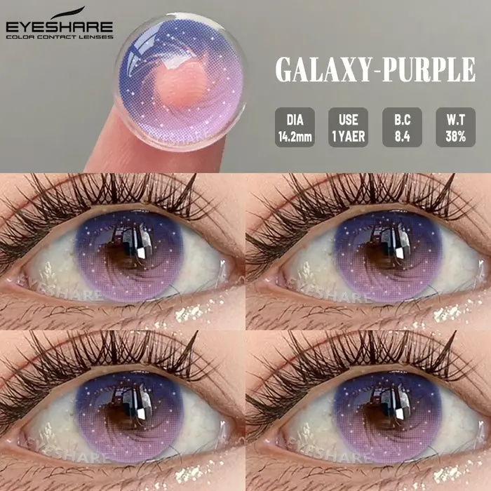 EYESHARE 1 paire de lentilles de Contact violettes pour les yeux rose