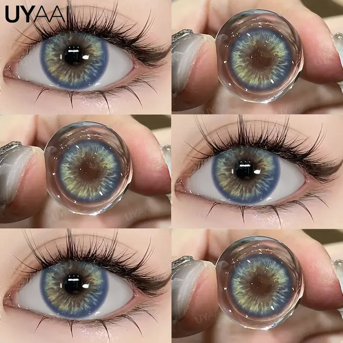 UYAAI 1 paire de lentilles naturelles couleur marron lentilles de Contact pour les yeux lentilles po