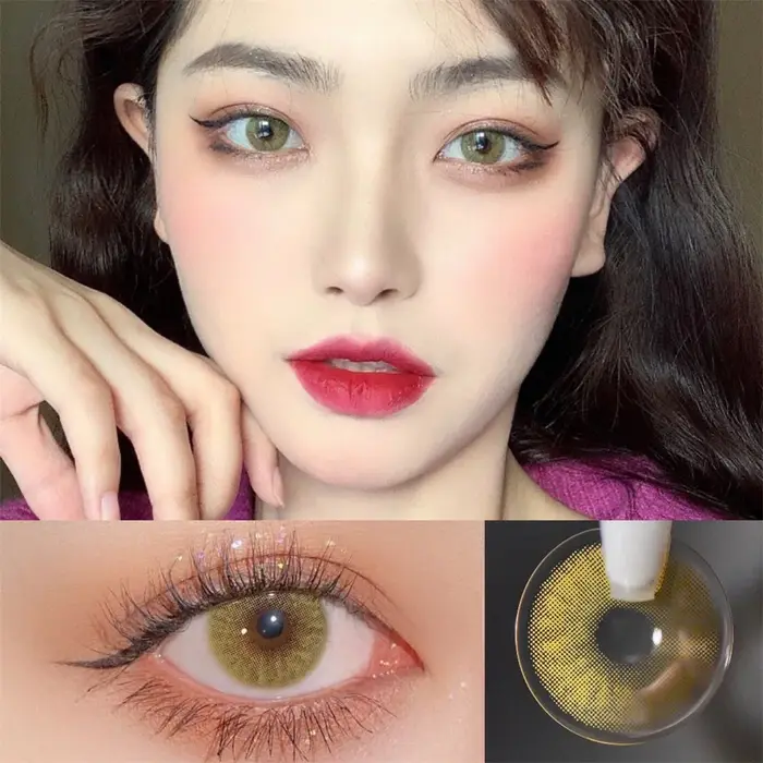 Lentilles de contact annuelles 10Ma Jiu Yellow Natural Color pour les yeux