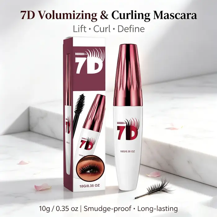 Mascara noir volumisant et recourbant 7D – Maquillage pour les yeux waterproof