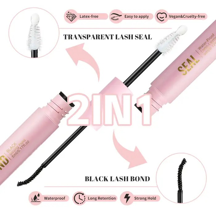 Colle adhésive 2 en 1 pour extensions de cils