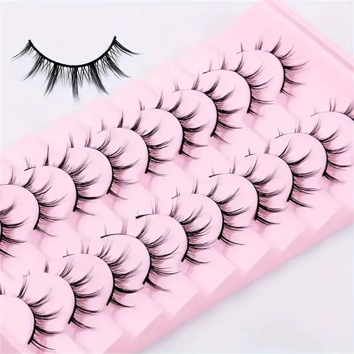 10 paires de faux cils de style anime diabolique