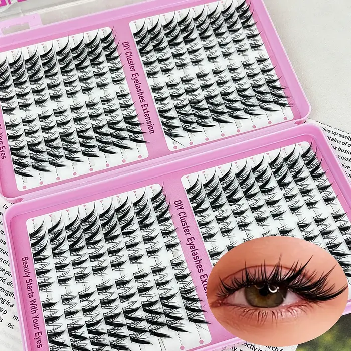 32 rangées de faux cils individuels en forme de C