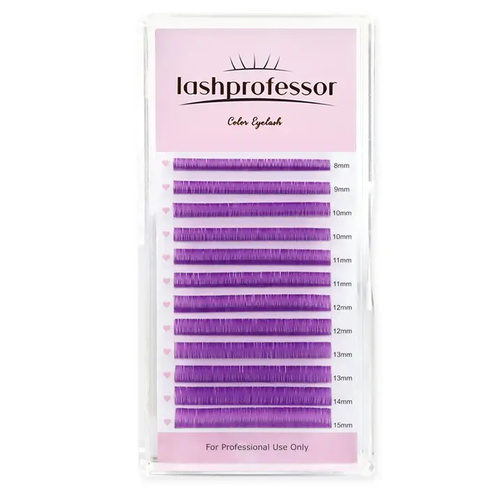 Extension de cils structurels ents, faux cils, bleu violet rose blanc jaune vert marron rouge, vison