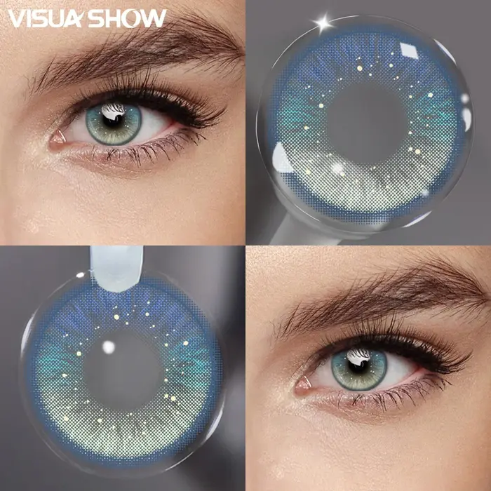 VISUASHOW Sora Lentilles de Contact Colorées 14.2mm Petites Pupilles Marron Naturel Doux Demi-Annuel