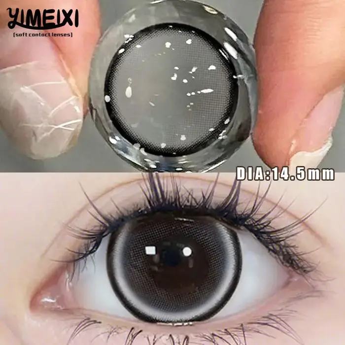 YIMEIXI 1 paire de lentilles noires à grands yeux 14.5MM