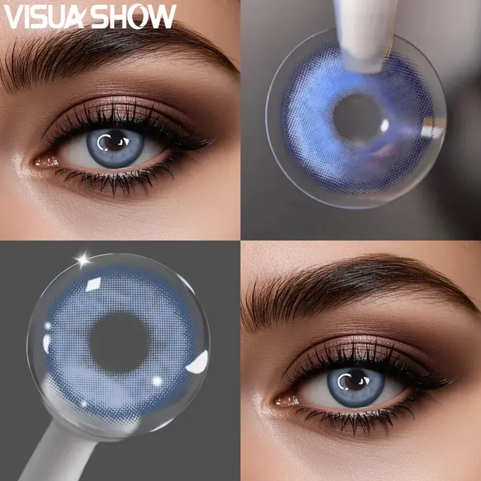 VISUASHOW 1 Paire de Lentilles de Contact Colorées Naturelles pour les Yeux