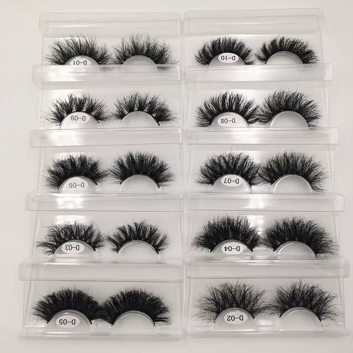 RED SIREN – faux cils en vison pelucheux, épais et longs, avec boîte, pour maquillage, 25mm, 10 à 50