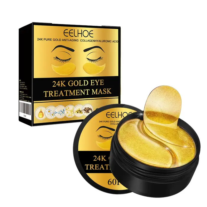 EELHOE 24k or sous les yeux patchs 60 pièces masque
