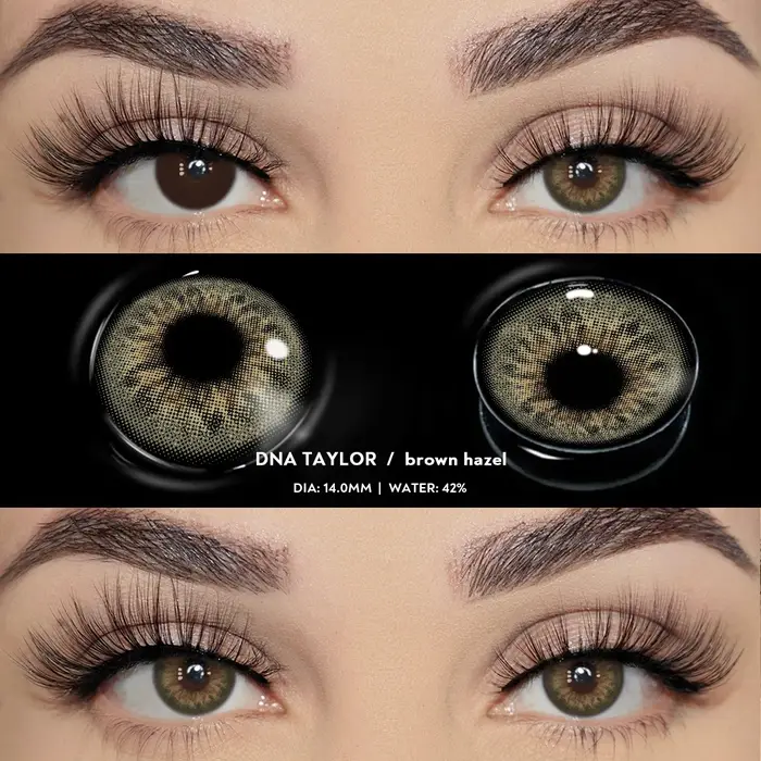 Bio-essence 1 paire de lentilles de contact colorées pour élèves, lentilles marron à la mode pour le maquillage, lentilles de cosplay, haute qualité, année des élèves naturels