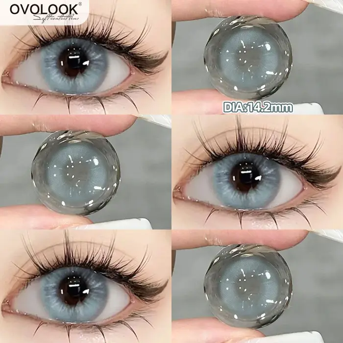 2pcs lentilles bleues naturelles prescription
