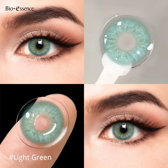 Lentilles de contact colorées Bio-essence Grey Eyes, lentilles brunes, yeux bleus, pupilles colorées