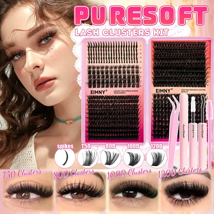 EIMNY 699PCS Cils en grappe Manga avec cinq designs