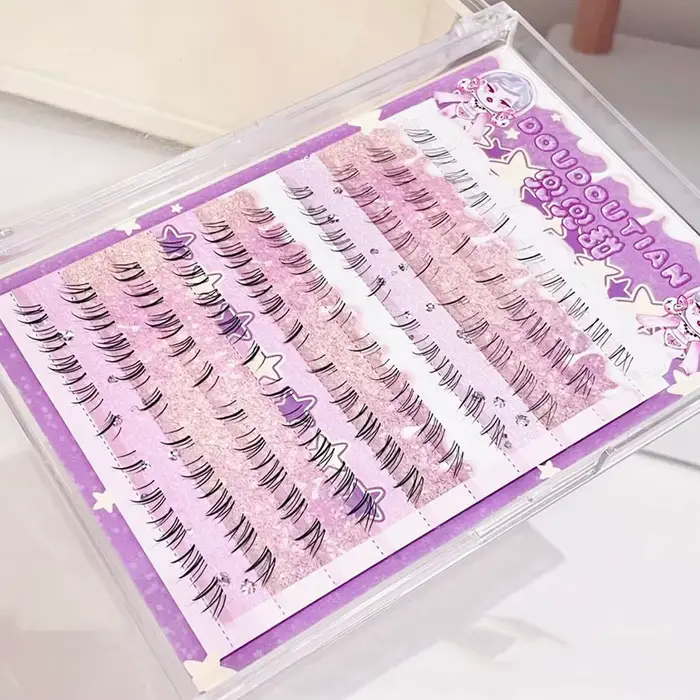 Cils inférieurs Oblique volant chat moustaches femmes naturel auto-adhésif