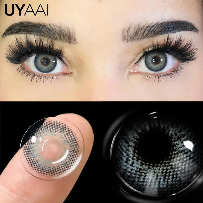 UYAAI myopie lentilles de contact colorées pour les yeux marron grand œil lentille