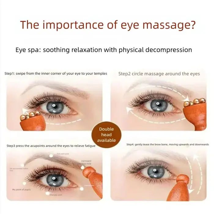 Outil de Massage des yeux masseur de visage bois laiton petit Lotus soins