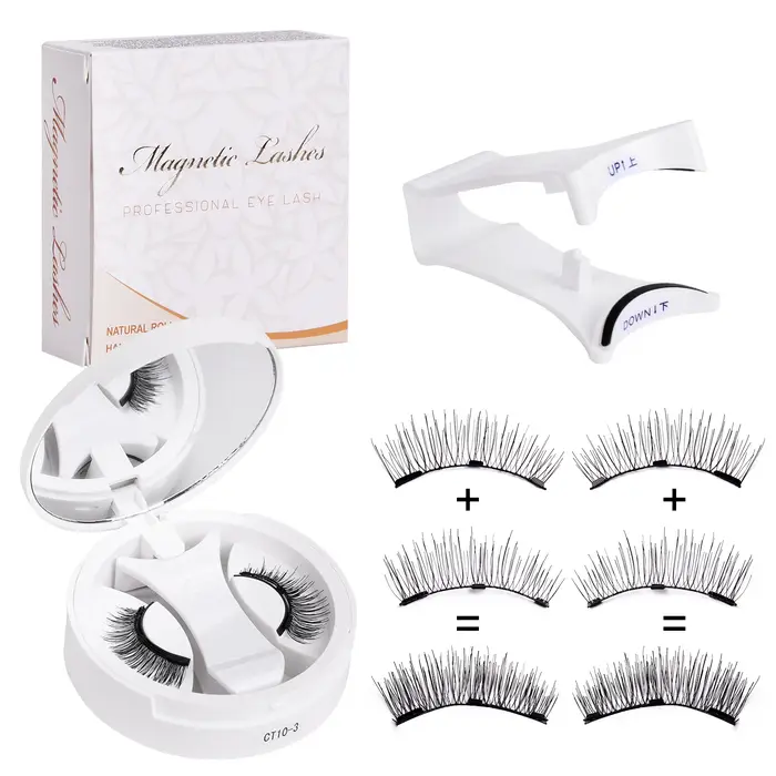 Ensemble de cils magnétiques : faux cils réutilisables sans colle