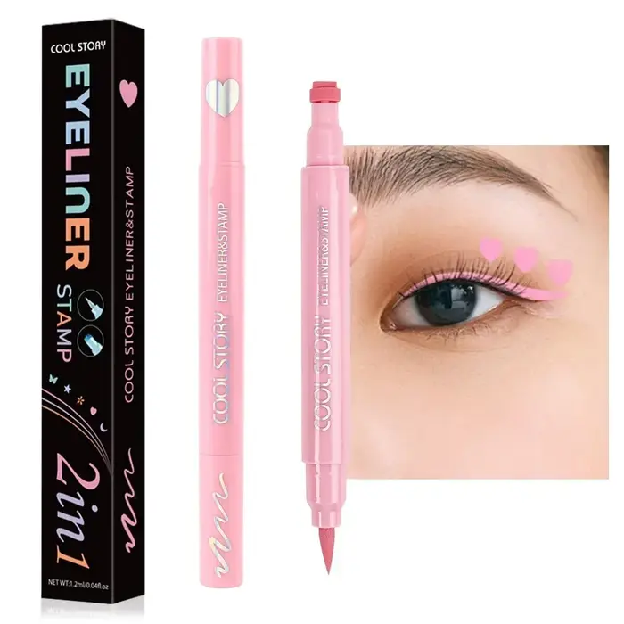 5 pièce/ensemble amour fleurs Eyeliner tampon stylo coloré rose bleu liquide