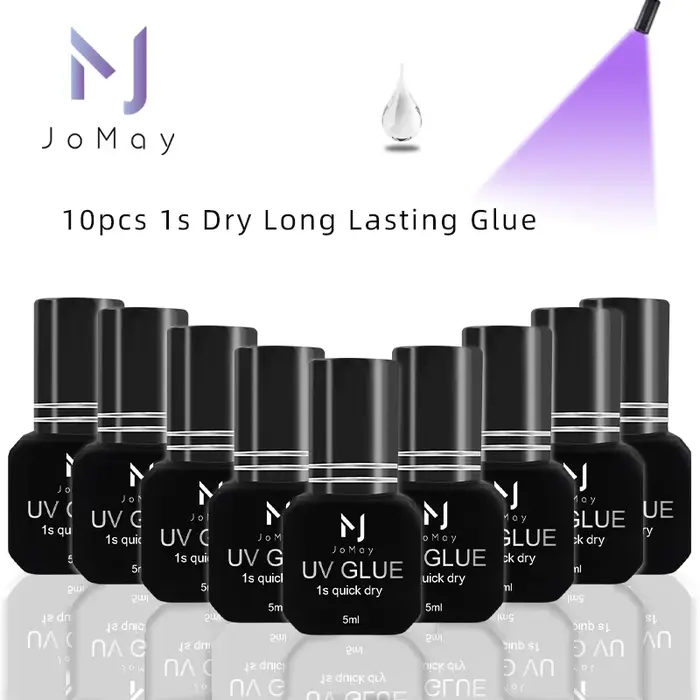 JOMAY 10 bouteilles 5ml colle UV pour cils séchage rapide en 1 seconde 75 jours