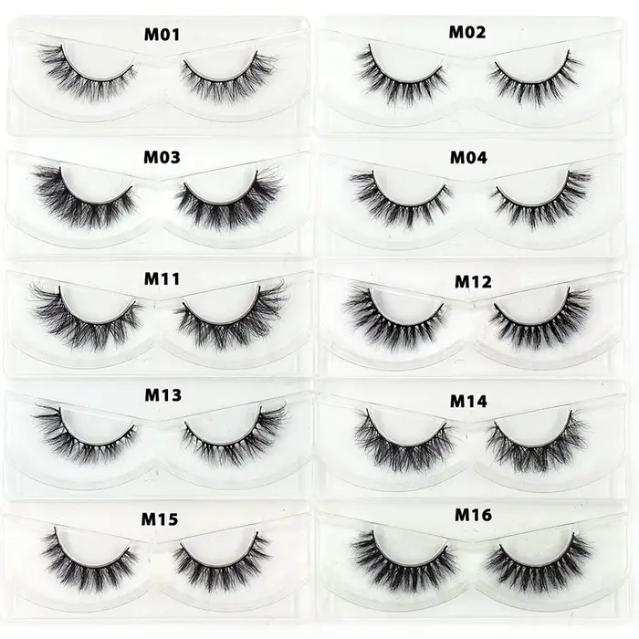 30/60/100 paires de cils de vison sans boîte