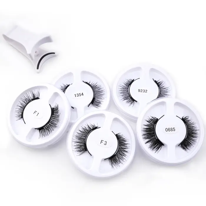 Kit de cils magnétiques 5/10 paires Extension de Faux cils 3D fait à la main moelleux Faux cils en v