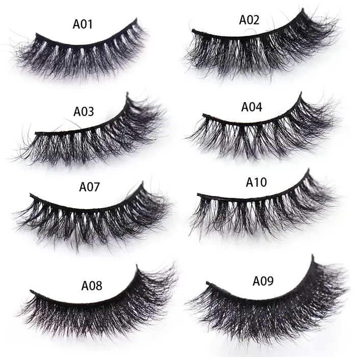 Faux cils de vison 3D avec escalade, faits à la main, bande complète, maquillage, moelleux, sans boî