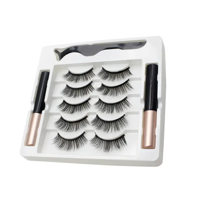 AILEISHI 5 paires de cils magnétiques 3D aimant Eyeliner faux