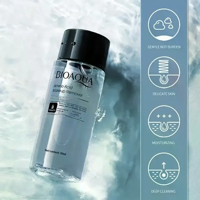Démaquillant Bioaqua 50ML – Liquide Nettoyant Visage Facile à Utiliser, Doux pour les Lèvres et les