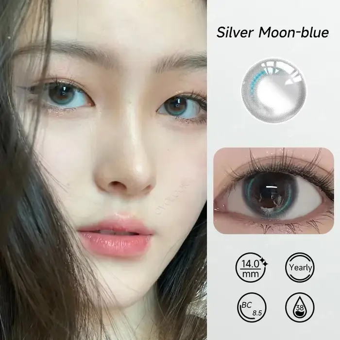 2PCS/PAIR lentilles de Contact lune bleue