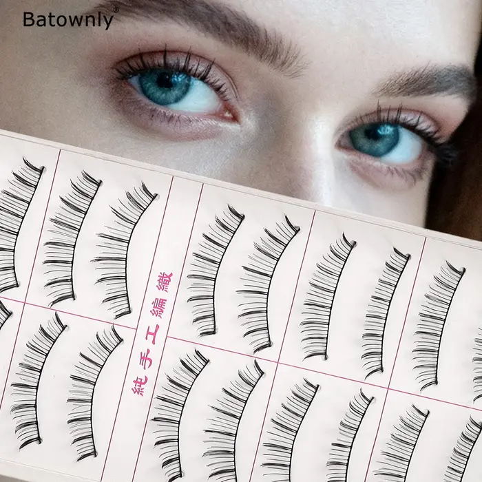 10 paires de faux cils naturels, au toucher distinct et confortable, légers et faits à la main, adap