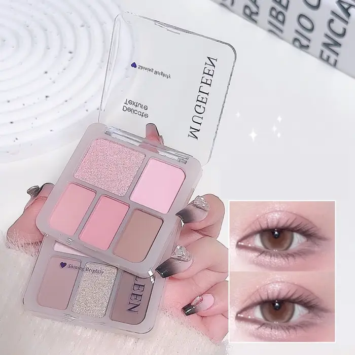 Palette de fards à paupières, 5 couleurs, Nude, Beige, rose, maquillage pour les yeux, gris argenté, mat, paillettes, Halloween, Punk, noir foncé, Pigment pour les yeux