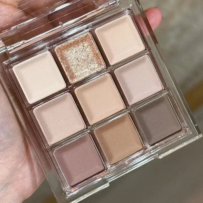 9 couleurs fumé noir rose fard à paupières Palette de maquillage mat chocolat brun ombre