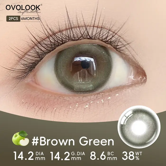 Lentilles de contact souples OVOLOOK couleur ambre naturel chaud et lumineux pour débutants