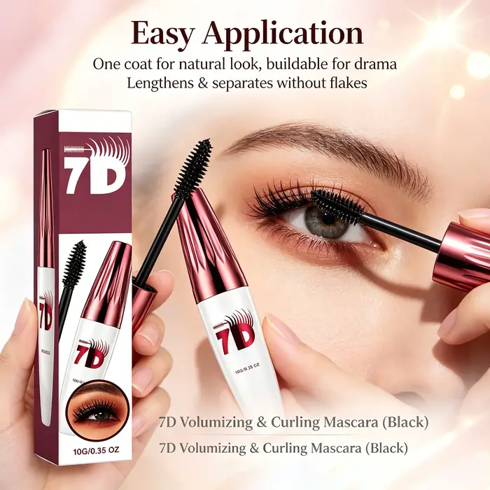 Mascara noir volumisant et recourbant 7D – Maquillage pour les yeux waterproof