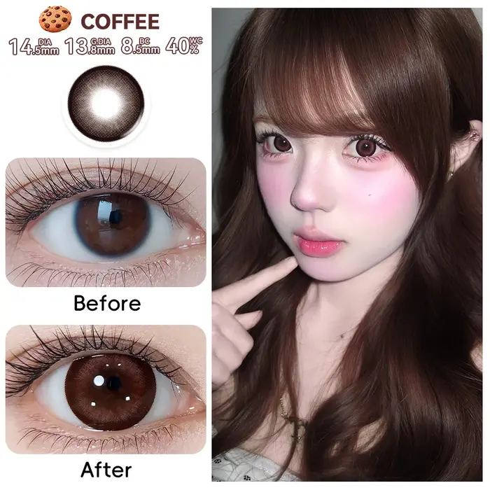 OVOLOOK - 1 paire (2 pièces) de lentilles de contact colorées intelligentes effet agrandissement des