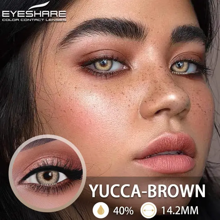 EYESHARE lentilles de Contact de couleur naturelle pour les yeux 2 pièces lentilles colorées pour les yeux bruns belle élève maquillage annuel lentille bleue EyeContacts
