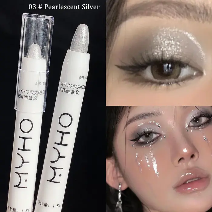 Eyeliner blanc brillant paillettes fard à paupières bâton Eye Liner stylo 15 couleurs mat marron rose nacré yeux maquillage éclaircir ver à soie