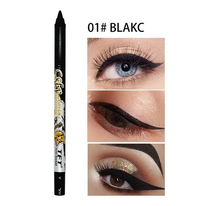 Crayon Eyeliner Bleu Imperméable Longue Durée 12 Couleurs Anti-Bavures Stylo Fard à Paupières Lisse Fini Nacré Mat Maquillage Yeux Cosmétiques