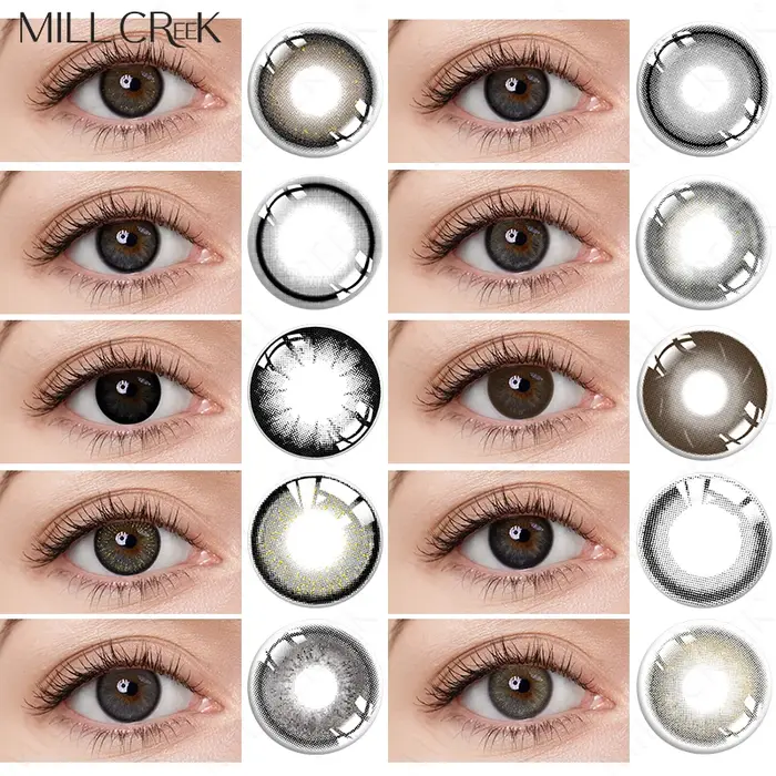 Deux paires de lentilles de Contact de couleur des yeux noirs de grand diamètre