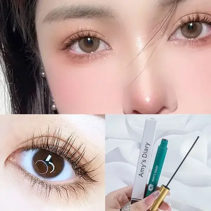 Mascara à cils imperméable sans taches marron naturel Curling brosse Fine