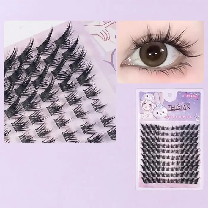 Avec bandes de colle gelée tournesol faux cils sans