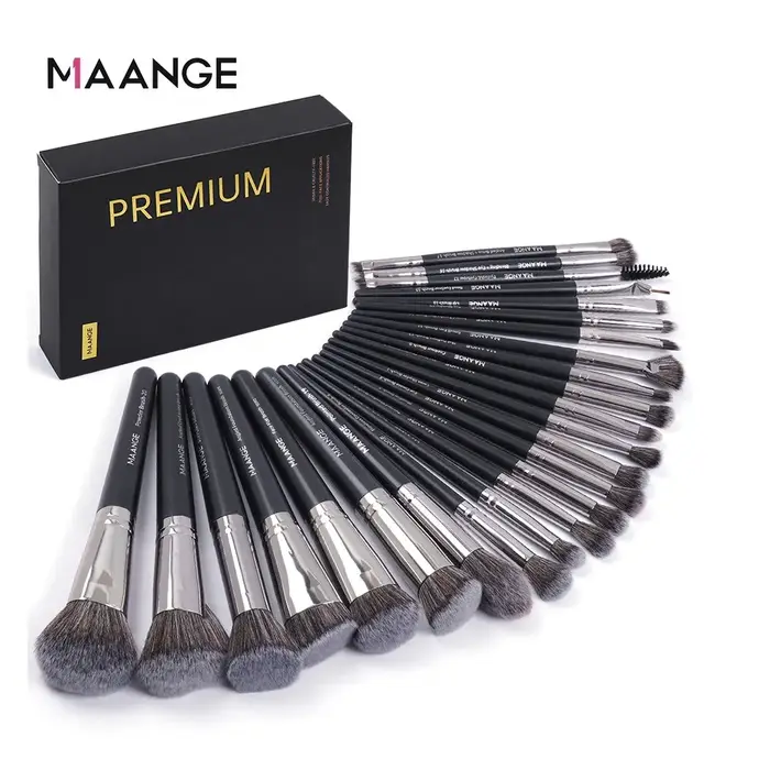 MAANGE 25 boîte-cadeau ensemble de pinceaux de maquillage des yeux du visage professionnel brosses pour fond de teint